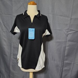 Pin High Golf CoolDry Women’s Polo Shirt Black White L